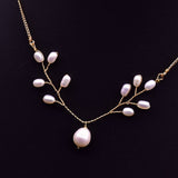 Womens Natural Freshwater Pearl Necklace