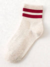 2 STRIPE COTTON MID SOCKS FOR WOMEN WHOLESALE_CWMS070