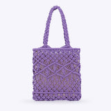 SOLID COLOR VERSATILE SIMPLE HOLLOW HAND WOVEN BAG_CWAB4686