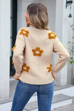 Womens Floral Personality Plus-Size Sweater