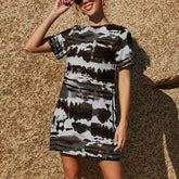 Tie Dye Gradient Round Neck Short-Sleeved Dress