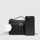 CHIC OSTRICH GRAIN CHAIN SHOULDER VANITY BAG_CWAB5722