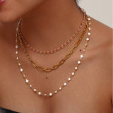 STAINLESS STEEL GOLD PLATED CLAVICLE NECKLACE_CWMM3676