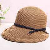 FOLDABLE RETRO ROUND TOP STRAW HAT_CWAH3412
