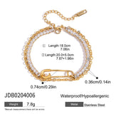 18K GOLD TITANIUM DOUBLE LAYER PAPERCLIP BRACELET_CWAJE4685