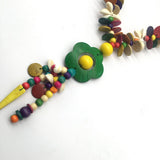 COCONUT SHELL COLORFUL WOODEN BEADS SHELL NECKLACE_CWMM4843