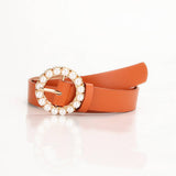 Cwabe0943_Versatile Round Buckle Pearl Multicolor Belt