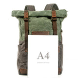 Vintage Waxed Canvas Hiking Backpack_Cwab5525