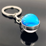 DOUBLE SIDED GLASS BALL KEYCHAIN PENDANT JEWELRY_CWMM0492