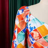 PRINTED TOP PLEATED LONG SKIRT TWO PIECE SUIT_CWSTB1137