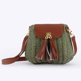 NEW RATTAN SMALL FRESH SOLID COLOR HAND WOVEN BAG_CWAB4697