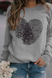 Valentine Day Heart Print Long Sleeved Pullover_Cwtstl0989