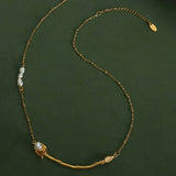 NATURAL FRESHWATER PEARL STAINLESS STEEL NECKLACE_CWAJE1095