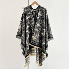 All-Season Warm Shawl Women Thick Poncho Cape_Cwocasl00081