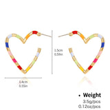 Womens Stylish Geometric Heart-Shaped Earrings