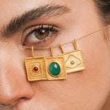 FASHIONABLE GOLDEN SQUARE ZIRCON NECKLACE_CWMM5701