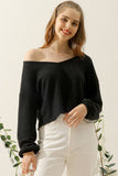 Women V Neck Loose Long Sleeve Blouse_Cwttl1430