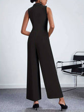 Wrap Style Lace-Up Suit Pants Wide-Leg Jumpsuit