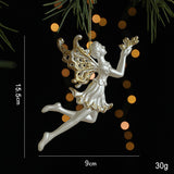 GOLD GLITTER XMAS SLED SANTA ANGEL REINDEER DECOR_CWMM9787