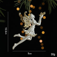 GOLD GLITTER XMAS SLED SANTA ANGEL REINDEER DECOR_CWMM9787