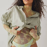 SEMI SHEER MESH LACE TOP BOTTOMING SHIRT_CWTBLL2660