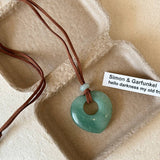 Heart Stone Pendant Necklace Long Chain Style_Cwaha08245