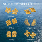 GOLD FLOWER JEWELRY LIGHT LUXURY VERSATILE EARRINGS_CWMM2361