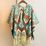 Thick Open-Side Shawl Women Winter Poncho_Cwocasl00094