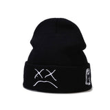 CRYING FACE EMBROIDERED KNITTED HAT_CWAH1583
