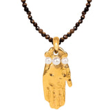 GOLD OCEAN CHARMS NECKLACE FISH SHELL BEADS_CWAJE4614