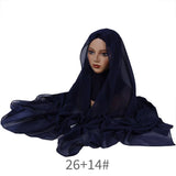 CLASSIC SOLID COLOR PEARL CHIFFON ETHNIC HEADSCARF_CWASC2449