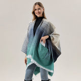 FASHIONABLE SHAWL IMITATION CASHMERE SLIT CAPE_CWASC2226