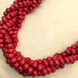 Vintage Hand-Woven Log Bead Long Necklace_Cwmm4731