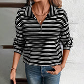 Zipper Collar Long Sleeve Print Texture Hoodie