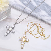 Vintage Virgin Mary Cross Pendant Necklace