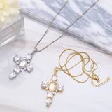 Vintage Virgin Mary Cross Pendant Necklace