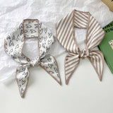 NEUTRAL LONG TWILLY SCARF HAIR TIE NECK RIBBON_CWASC0715