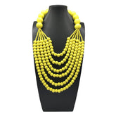ETHNIC STYLE MULTI LAYER WOODEN BEADS NECKLACE_CWMM4979