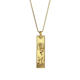 Zodiac Tag Necklace Stainless Ste Vintage Style_Cwmm8868