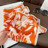 FLORAL SCARF FOR WOMEN ELEGANT GIFT SQUARE WRAP_CWASC0615