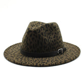 LEOPARD PRINT HAT JAZZ HAT WOOLEN HAT WIDE BRIM HAT_CWAH2578