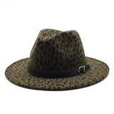 LEOPARD PRINT HAT JAZZ HAT WOOLEN HAT WIDE BRIM HAT_CWAH2578