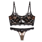 Womens Lace Two Piece Lingerie Set_Cwmu0204