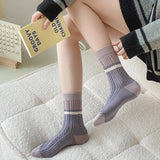 Versatile Color-Block Striped Women'S Socks_Cwms0912