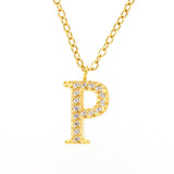 FASHION 26 LETTER DIAMOND PENDANT NECKLACE_CWAJE0684