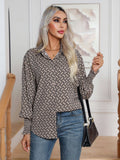 Womens Shirt With Printed Lantern Sleeves