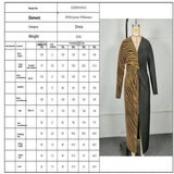 LEOPARD PATCHWORK V NECK BODYCON SLIT DRESS_CWDSD8489
