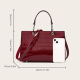 Vintage Crocodile Print Large Tote Bag_Cwab2659