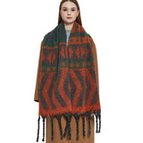 FAUX MOHAIR TASSEL SHAWL THICK WINTER WRAP_CWASC0157