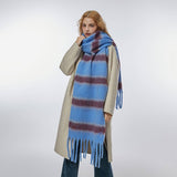 RETRO STRIPE FLEECE SCARF WINTER WARMTH_CWASC2314